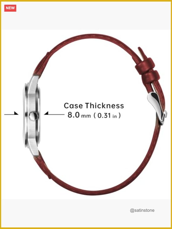 Slim Minimalist Analog Watch with Leather Strap main image 6